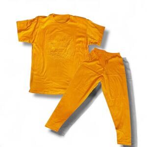 Vintage Hollywood Embossed Set Tee & Pants Made in USA